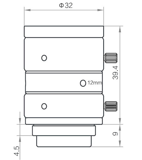 Геометрические размеры объективов серии MF (Тип B)
