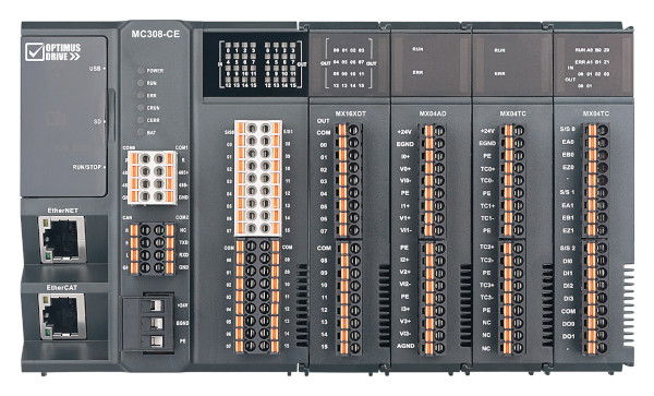 Рис. 1. Контроллеры PAC-класса Optimus Drive серии MX300 обеспечивают управление до 32 осей по шине EtherCAT с циклом синхронизации не более 0,5 мс